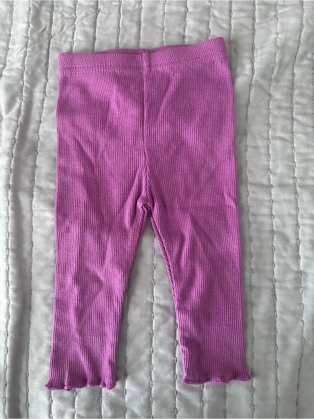 Laura Ashley Pink Floral Onesie with Purple Ribbed Leggings